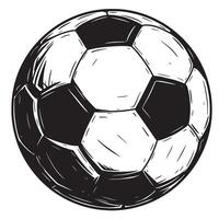 illustration of a soccer ball in black and white outlined style vector
