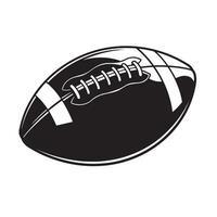 Black and white illustration of an american football design for sports and games vector