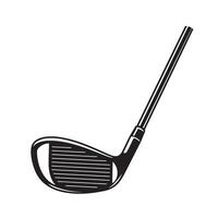 Classic black and white illustration of a golf club isolated on a white background vector