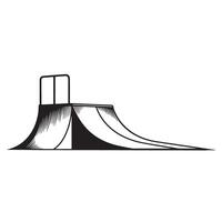 illustration of a black and white half pipe skate ramp design for skateboarding. vector