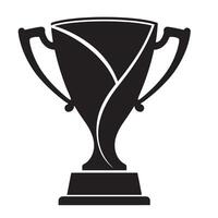 Elegant black and white trophy icon illustrating achievement success and awarding recognition vector