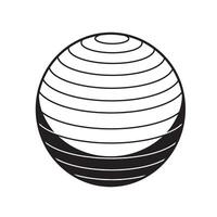Abstract black and white illustration of a layered sphere geometric design element vector