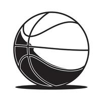 A stylized black and white basketball icon illustrating the game of basketball sport vector