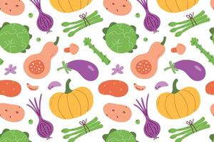 Colorful vegetable pattern illustration vector