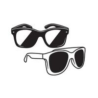 illustration of two stylish sunglasses designs in black and white for summer fashion vector