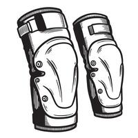 Protective knee pads in detailed illustration graphics for action sports and activities vector