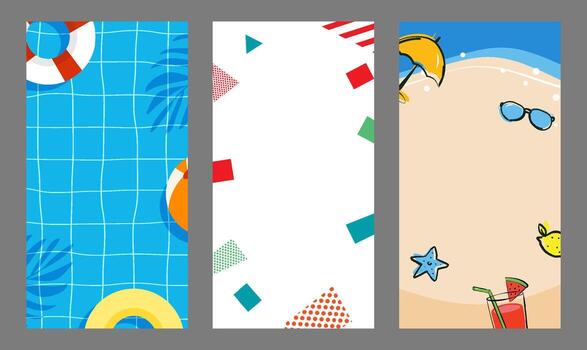 verano rebaja antecedentes plantillas para social medios de comunicación publicidad. antecedentes para texto inserción para utilizar en móvil publicidad. vector