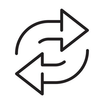 replace icon double reverse arrow exchange linear sign for graphic design, logo, web site, social media, mobile app, ui illustration. vector