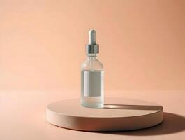 Glass Dropper Bottle on Minimalist Display photo