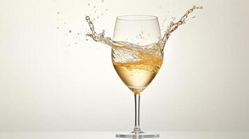 Sparkling wine splash in a glass, elegant and refreshing. photo