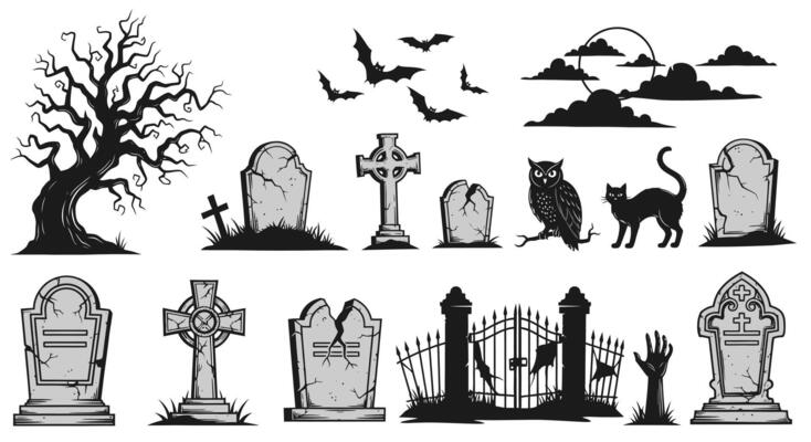 Halloween Graveyard Set.