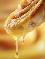 Close up of Cinnamon Rolls Drizzled with Icing, Sweet Treat Photography. photo