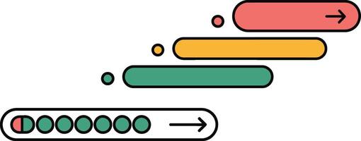 Progress and stages illustrated with colorful graphics representing growth and development vector