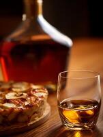 Apple Caramel Cake and Brandy A Delicious Combination. photo