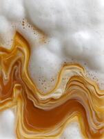 Abstract Coffee Foam Texture Swirling Cream and Espresso. photo