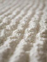Close up of Creamy Cottage Cheese Texture, Dairy Product Background. photo