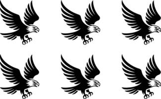 Black and white illustration of a majestic eagle in flight representing strength and power vector