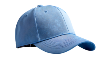 A light blue baseball cap displayed on a transparent background isolated on transparent background png