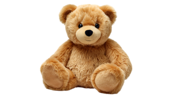 A classic brown teddy bear sits patiently with a friendly expression isolated on transparent background png
