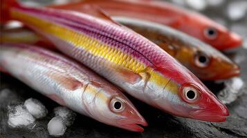 IQF dry seafood displayed on conveyor during individual quick freezing process photo