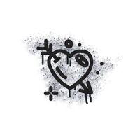 Spray-on graffiti love icon isolated on a white background. Spray-on graffiti love icon in black on white. vector