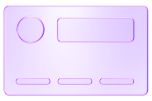 Purple glassmorphism 3D rendered credit card icon, representing electronic payments, banking, and digital transactions png