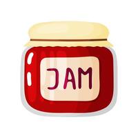 Jar of red jam vector