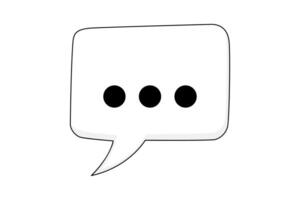 A speech bubble with an ellipsis icon, symbolizing a typing indicator in a chat, a pause in conversation, or an unfinished thought vector