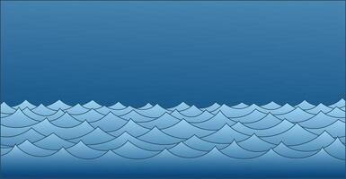 The seascape with waves. vector