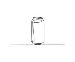 Continuous One-Line Drawing of a Beverage Can vector