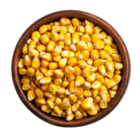Bowl of yellow cornels on transparent background png