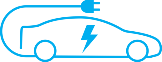 EV electric car with plug. icon green energy concept for graphic design, logo, web site, social media, mobile app, ui illustration. png