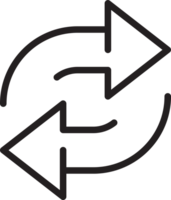 replace icon double reverse arrow exchange linear sign for graphic design, logo, web site, social media, mobile app, ui illustration.. png