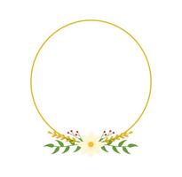 Flat Floral Frame with Decorative Botanical Elements vector