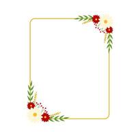 Minimalist Floral Border with Simple Flower Elements vector