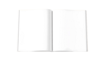 Open blank book with white pages isolated on transparent background png