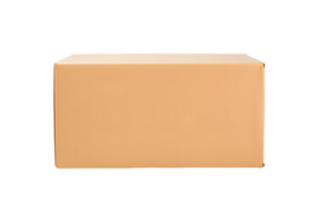 A simple closed cardboard box with a light brown color isolated on transparent background png