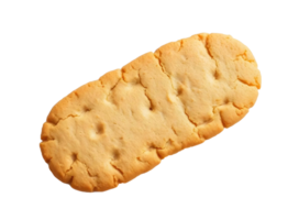 Golden brown rectangular biscuit with crinkled texture isolated on transparent background png