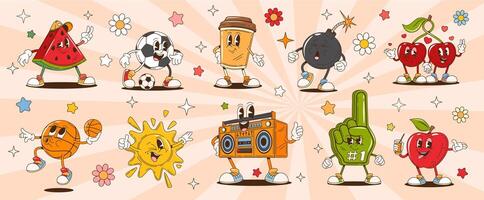 Cartoon characters with cute designs vector