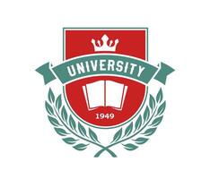 State university icon, classic emblem school crest vector
