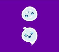 Halloween font semicolon ghost cartoon character vector