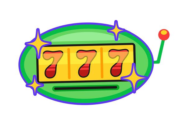 Casino slot machine three seven Y2K groovy sticker