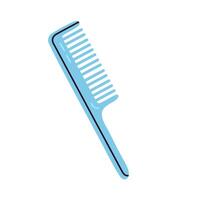Blue plastic comb with wide teeth, suitable for curly, wet or thick hair vector