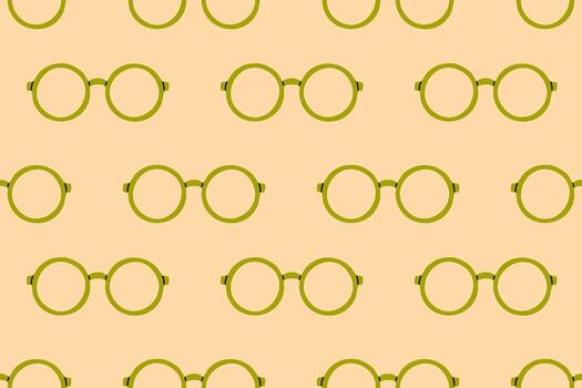 sin costura modelo de verde redondo los anteojos en beige fondo, adecuado para antiguo, óptico, o relacionado con la lectura visuales vector