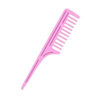 Plastic pink tail comb ideal for precise parting, sectioning and hair styling vector