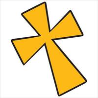 Small tilted yellow cross design vector