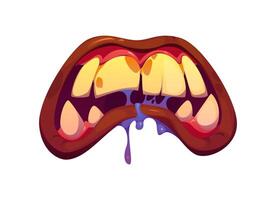 Halloween scary and creepy drool monster grin jaw vector