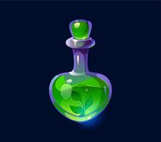 Witch magic potion bottle, Halloween life elixir vector