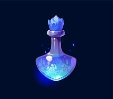 Halloween magic potion, witch frozen spell elixir vector