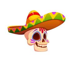 Cartoon day of the dead dia de los Muertos skull calavera vector